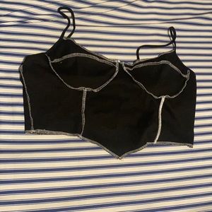 Plus size asymmetrical hem black Cami top